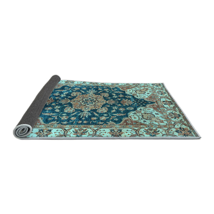Sideview of Geometric Light Blue Traditional Rug, abs3272lblu