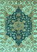 Machine Washable Geometric Turquoise Traditional Area Rugs, wshabs3272turq