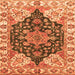 Square Machine Washable Geometric Orange Traditional Area Rugs, wshabs3272org