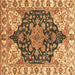 Square Machine Washable Geometric Brown Traditional Rug, wshabs3272brn