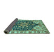 Sideview of Geometric Turquoise Traditional Rug, abs3272turq