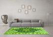 Machine Washable Geometric Green Traditional Area Rugs in a Living Room,, wshabs3272grn