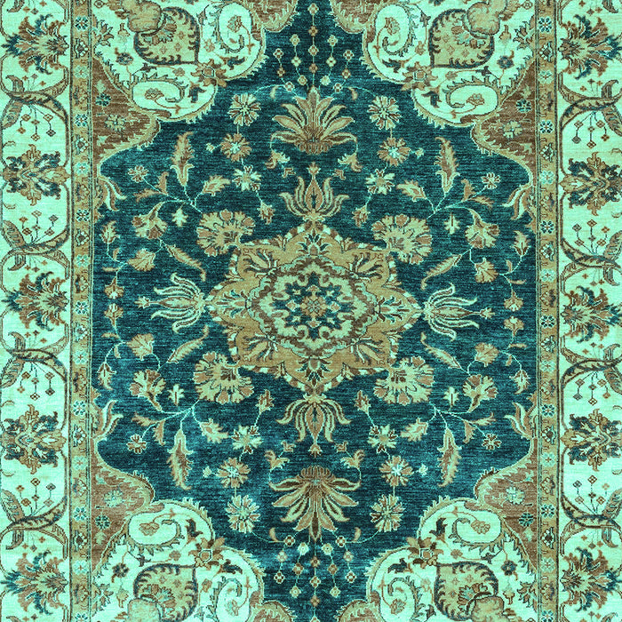 Geometric Turquoise Traditional Rug, abs3272turq