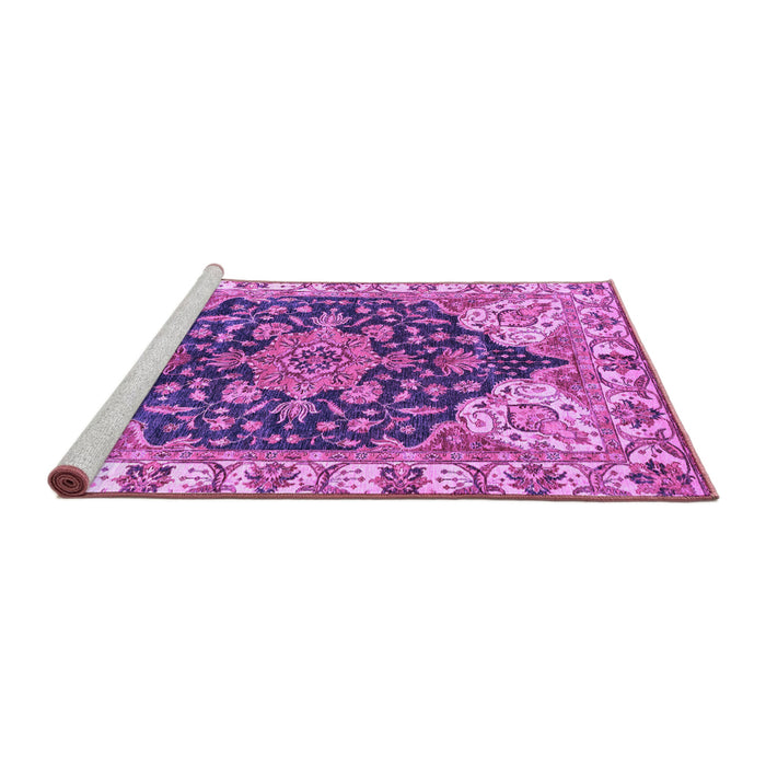 Sideview of Machine Washable Geometric Purple Traditional Area Rugs, wshabs3272pur