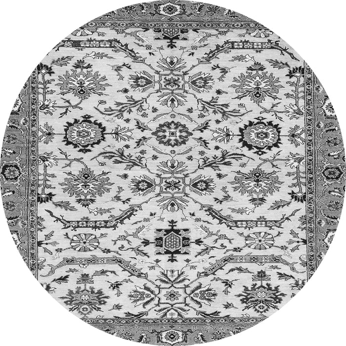 Round Machine Washable Abstract Gray Modern Rug, wshabs3273gry