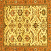 Square Machine Washable Abstract Yellow Modern Rug, wshabs3273yw