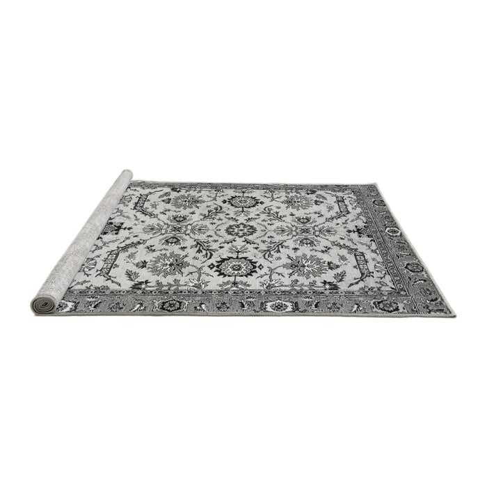 Sideview of Machine Washable Abstract Gray Modern Rug, wshabs3273gry
