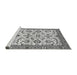 Sideview of Machine Washable Abstract Gray Modern Rug, wshabs3273gry