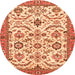 Round Abstract Orange Modern Rug, abs3273org