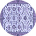 Round Abstract Blue Modern Rug, abs3273blu