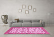 Machine Washable Abstract Pink Modern Rug in a Living Room, wshabs3273pnk