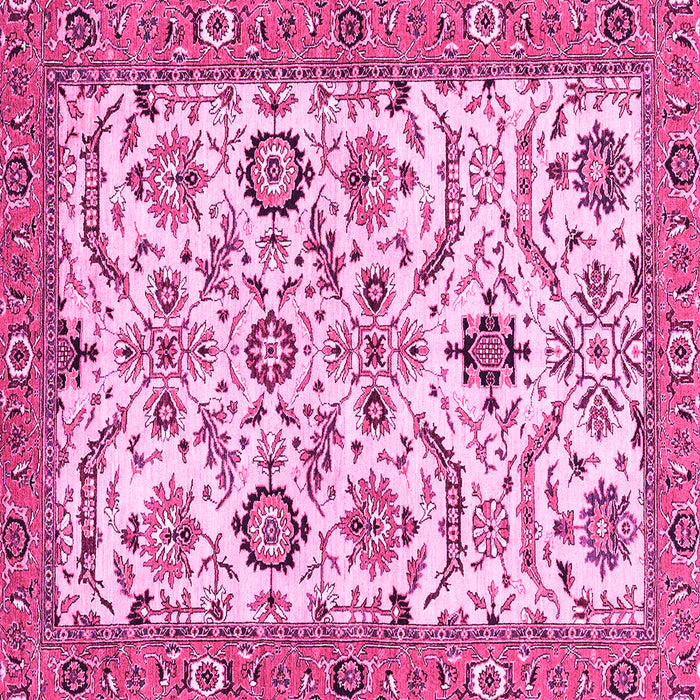 Square Machine Washable Abstract Pink Modern Rug, wshabs3273pnk