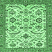 Square Abstract Emerald Green Modern Rug, abs3273emgrn