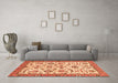 Machine Washable Abstract Orange Modern Area Rugs in a Living Room, wshabs3273org