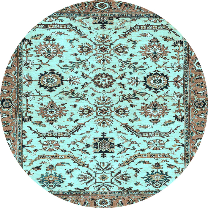 Round Machine Washable Abstract Light Blue Modern Rug, wshabs3273lblu