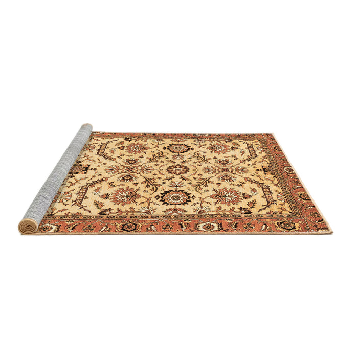 Sideview of Machine Washable Abstract Brown Modern Rug, wshabs3273brn