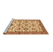 Sideview of Machine Washable Abstract Brown Modern Rug, wshabs3273brn