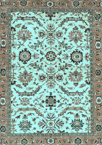 Abstract Light Blue Modern Rug, abs3273lblu