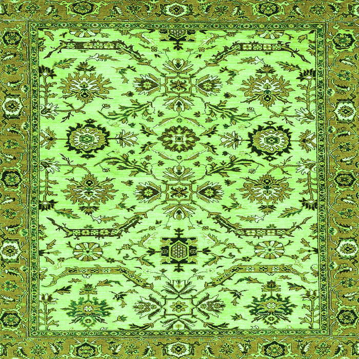 Square Machine Washable Abstract Green Modern Area Rugs, wshabs3273grn