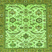 Square Machine Washable Abstract Green Modern Area Rugs, wshabs3273grn