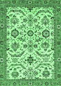 Abstract Emerald Green Modern Rug, abs3273emgrn