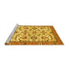 Sideview of Machine Washable Abstract Yellow Modern Rug, wshabs3273yw