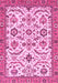 Machine Washable Abstract Pink Modern Rug, wshabs3273pnk