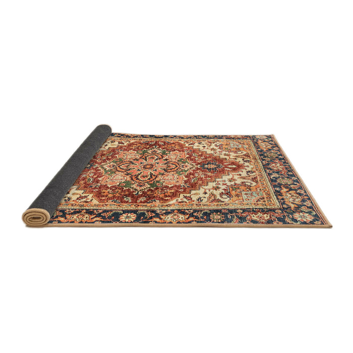 Sideview of Abstract Brown Red Persian Rug, abs3274