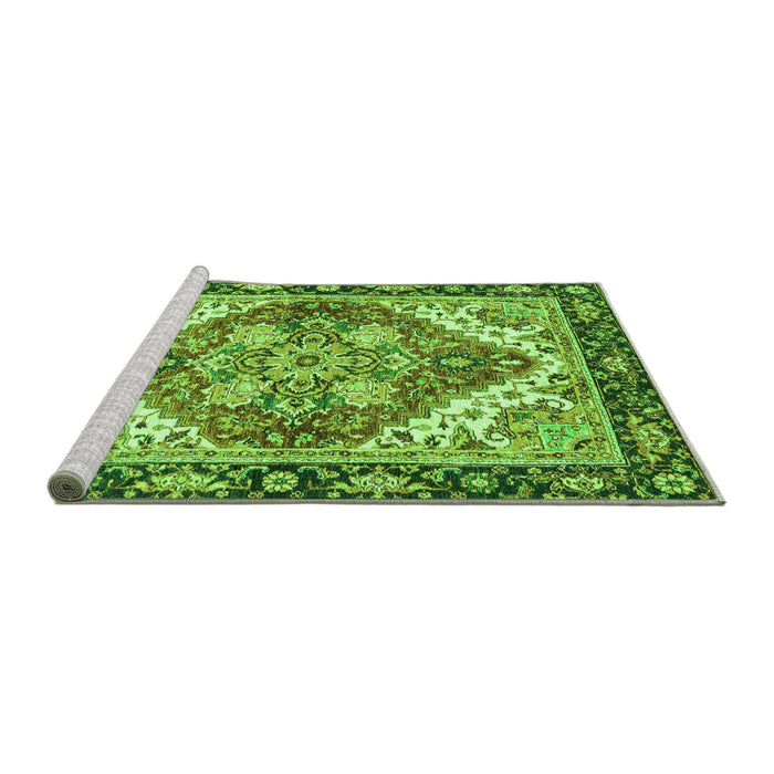 Sideview of Machine Washable Persian Green Traditional Area Rugs, wshabs3274grn