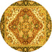 Round Persian Yellow Traditional Rug, abs3274yw