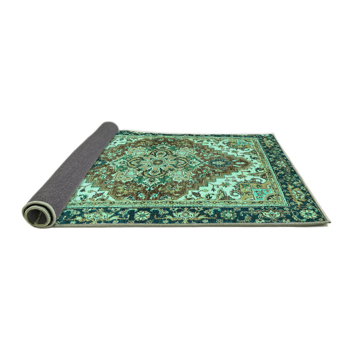 Sideview of Persian Turquoise Traditional Rug, abs3274turq