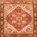 Square Persian Orange Traditional Rug, abs3274org