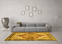 Machine Washable Persian Yellow Traditional Rug, wshabs3274yw