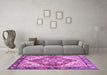 Machine Washable Persian Purple Traditional Area Rugs in a Living Room, wshabs3274pur