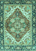 Machine Washable Persian Turquoise Traditional Area Rugs, wshabs3274turq