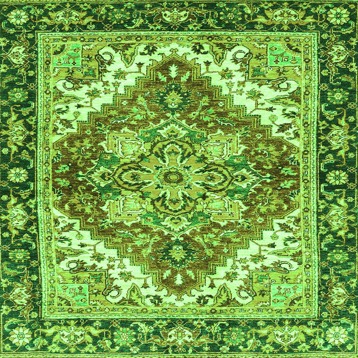 Square Persian Green Traditional Rug, abs3274grn