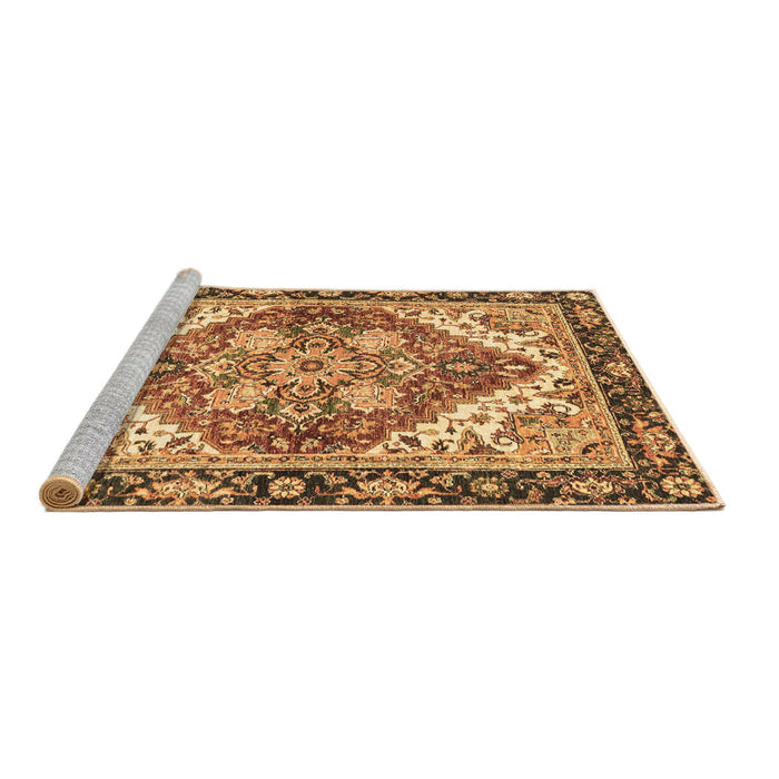 Sideview of Machine Washable Persian Brown Traditional Rug, wshabs3274brn