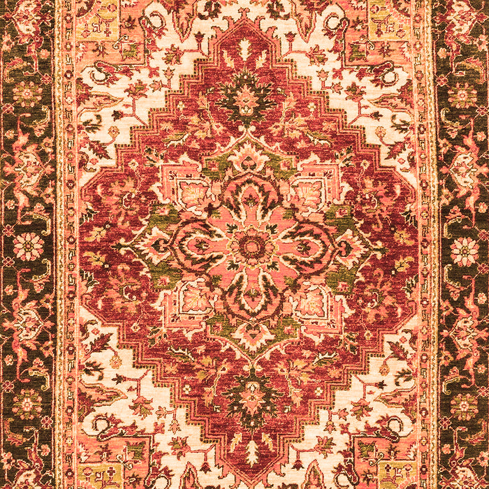 Machine Washable Persian Orange Traditional Area Rugs, wshabs3274org