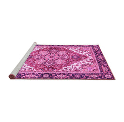 Sideview of Machine Washable Persian Pink Traditional Rug, wshabs3274pnk
