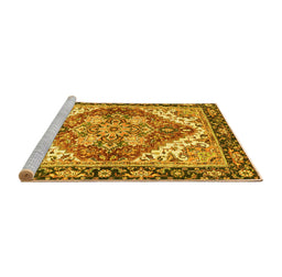 Sideview of Machine Washable Persian Yellow Traditional Rug, wshabs3274yw