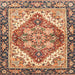 Square Abstract Brown Red Persian Rug, abs3274