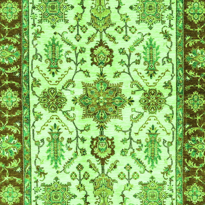 Machine Washable Oriental Green Traditional Area Rugs, wshabs3275grn