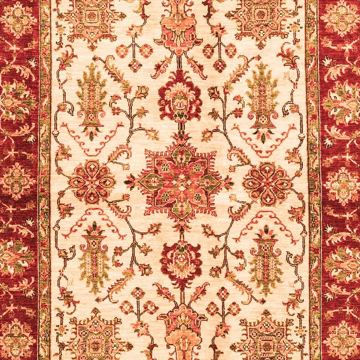 Machine Washable Oriental Orange Traditional Area Rugs, wshabs3275org