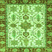 Square Oriental Green Traditional Rug, abs3275grn