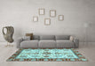 Machine Washable Oriental Light Blue Traditional Rug in a Living Room, wshabs3275lblu