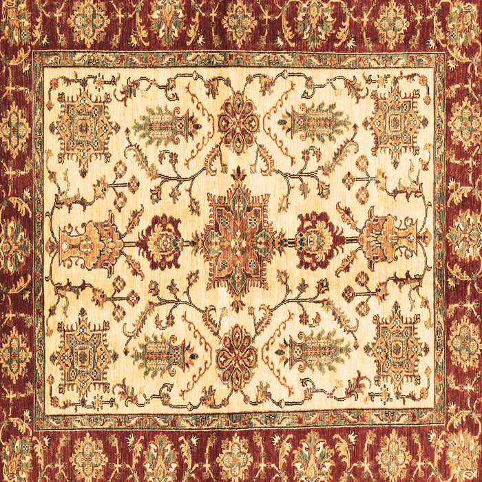 Square Machine Washable Oriental Brown Traditional Rug, wshabs3275brn