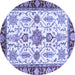 Round Oriental Blue Traditional Rug, abs3275blu