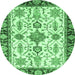 Round Oriental Emerald Green Traditional Rug, abs3275emgrn