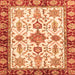 Square Oriental Orange Traditional Rug, abs3275org