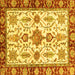 Square Machine Washable Oriental Yellow Traditional Rug, wshabs3275yw